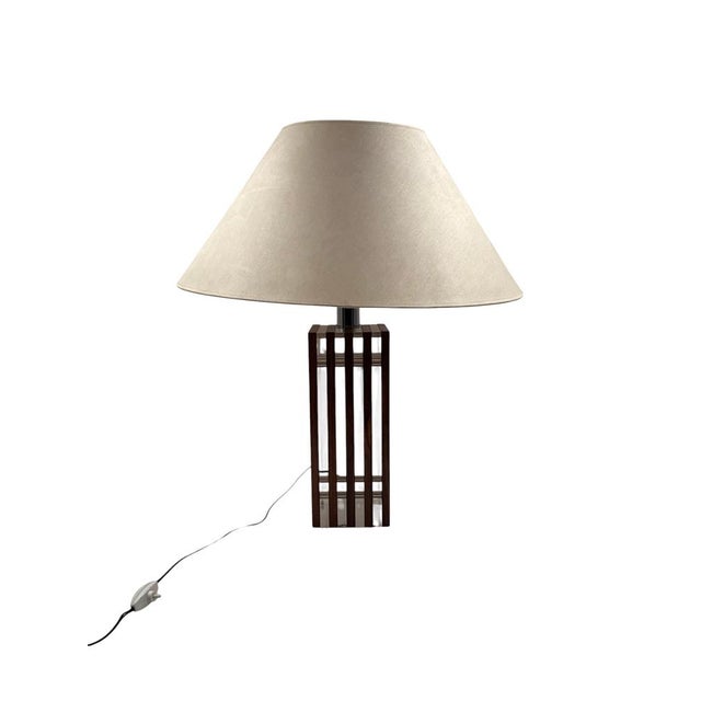 Hollywood Regency Wood and Acrylic Glass Table Lamp Base, Italy, 1970s For Sale - Image 13 of 18