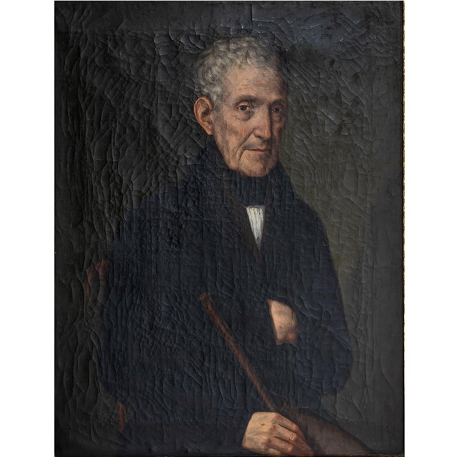 Biedermeier Artist, Portrait of an Older Gentleman, Early 19th Century, Oil on Canvas For Sale - Image 9 of 9
