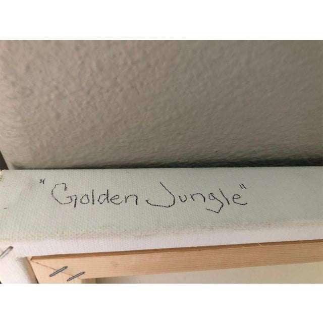Modern Acrylic on Canvas, "Golden Jungle", Signed Mak, 2019 For Sale - Image 3 of 5