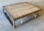 Vintage rustic oyster stick and wood plank coffee table with iron surround top support tray accent. Reinforced oyster...