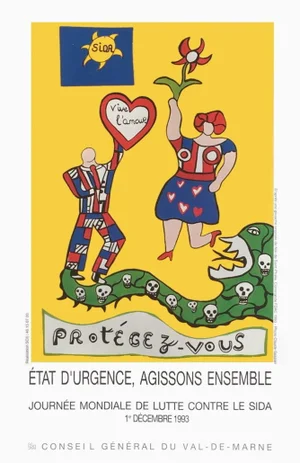 1993 Niki De Saint Phalle AIDS World Day Poster