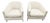 Pair of Mitchell Gold + Bob Williams Curved Barrel Lounge Chairs With Chrome Frame For Sale