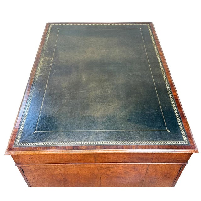 18th Century Georgian Mahogany Pedestal Partners Desk, Chippendale Period, 1760 For Sale - Image 15 of 17