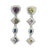 Metal Italian 18k White Gold Multicolor Sapphire and Diamond Drop Earrings, Pair For Sale - Image 7 of 10