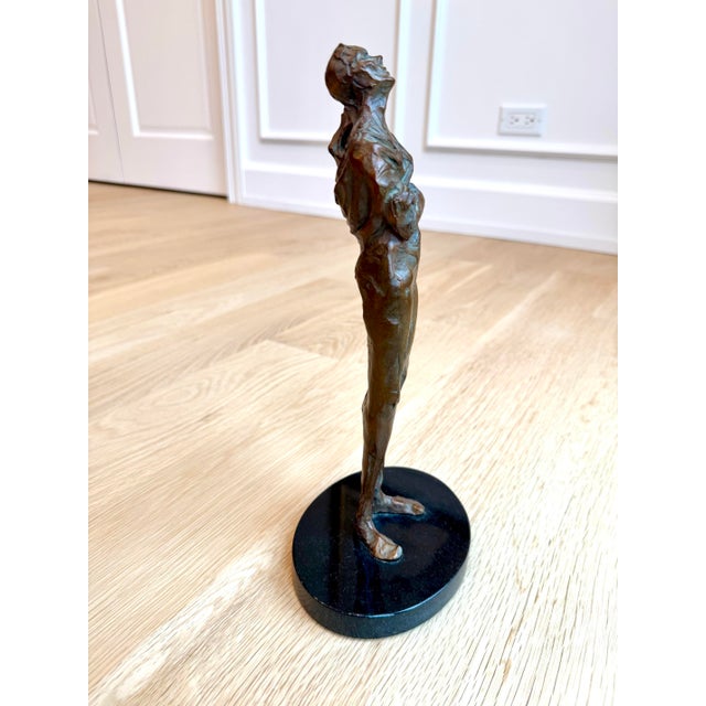 Signed Limited-Edition Modernist Cast Bronze Draped Female Sculpture, 7/21 For Sale - Image 4 of 12