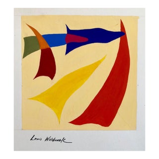 Louis Wolchonok, Abstract Expressionist Color Gouache Painting Mid Century Mod Wpa Jewish Artist For Sale