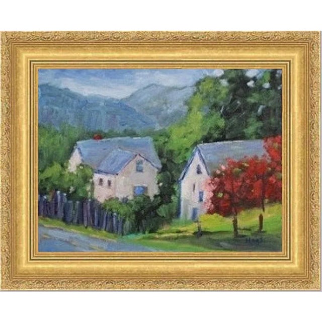 Roses on Barn, Modern Impressionist Oil Painting For Sale - Image 10 of 12
