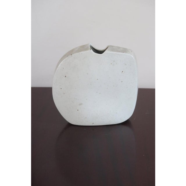 Ceramic Modernist Pebble Vase with Abstract Decor in Porcelain from Virebent, France, 1970s For Sale - Image 7 of 12