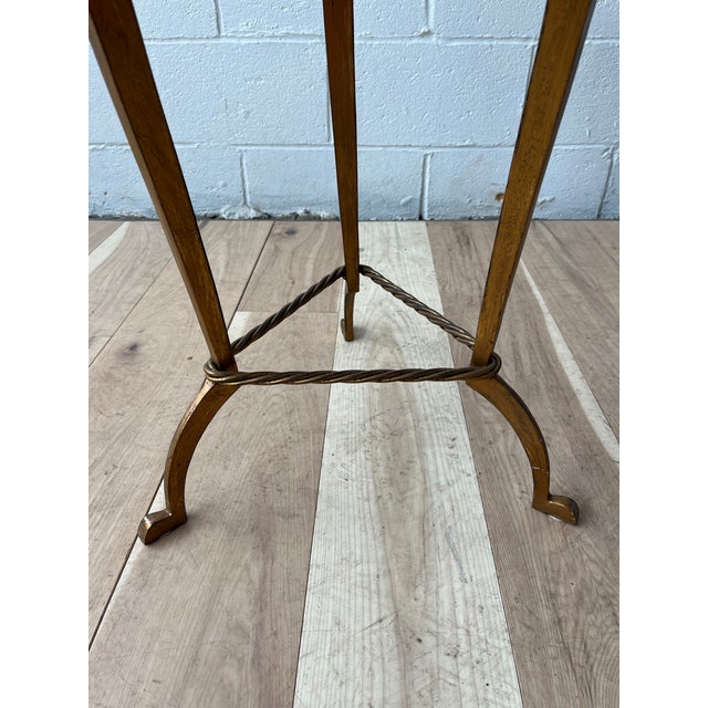 Mid 20th Century Mid-20th Century Directoire Style Gilt Gueridon Table With Marble For Sale - Image 5 of 5