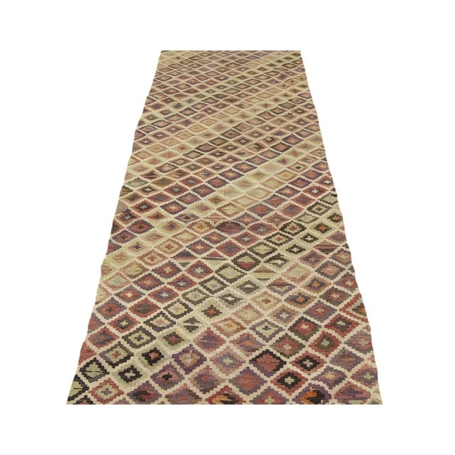 Handwoven decorative vintage kilim runner from Antalya region of Turkey.Approximately 50-60 years old. In very good...