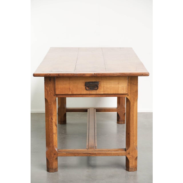 Antique 18th Century French Dining Table with Fruitwood Top and Oak Base For Sale - Image 6 of 14