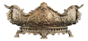 Large Antique French Rococo Revival Bronze Jardinière, 1800s