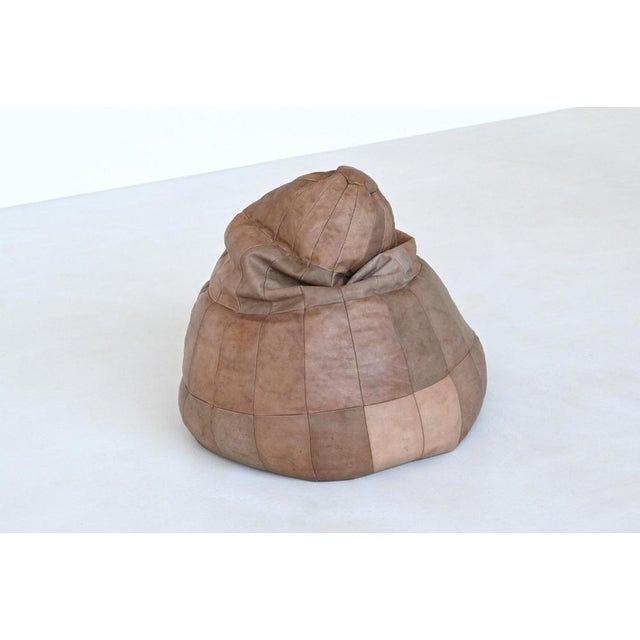 De Sede Patchwork Bean Bag Pouf in Leather Switzerland 1970 from De Sede For Sale - Image 6 of 14