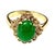 Late 20th Century Elegant 14k Gold Oval Jadeite and Diamond Cocktail Ring For Sale - Image 5 of 8