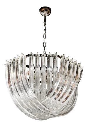 Modernist Murano Glass Ribbon Chandelier