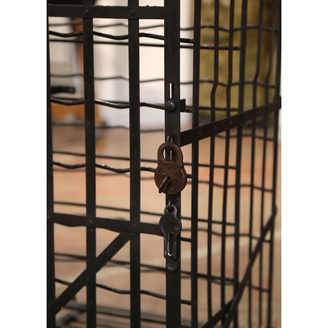 Late 19th Century 19th Century French Iron Wine Cage From Burgundy With Lock and Key For Sale - Image 5 of 9