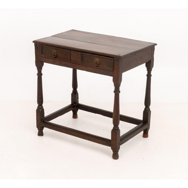 Baroque Style Oak Work Table For Sale - Image 4 of 7