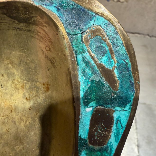Pepe Mendoza Ashtray Dish Catch All Tray Bowl Malachite Brass For Sale - Image 11 of 11