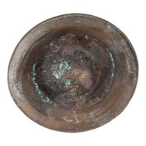 19th Century Rustic Farmhouse Primitive Hand Hammered Copper Basin Bowl