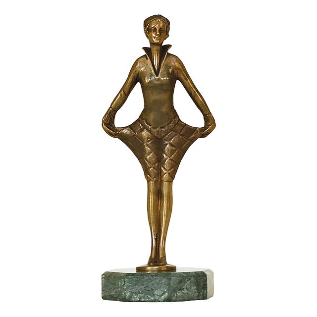 Bronze Lady in a Harlequin Costume from Josef Lorenzl, 1920s For Sale