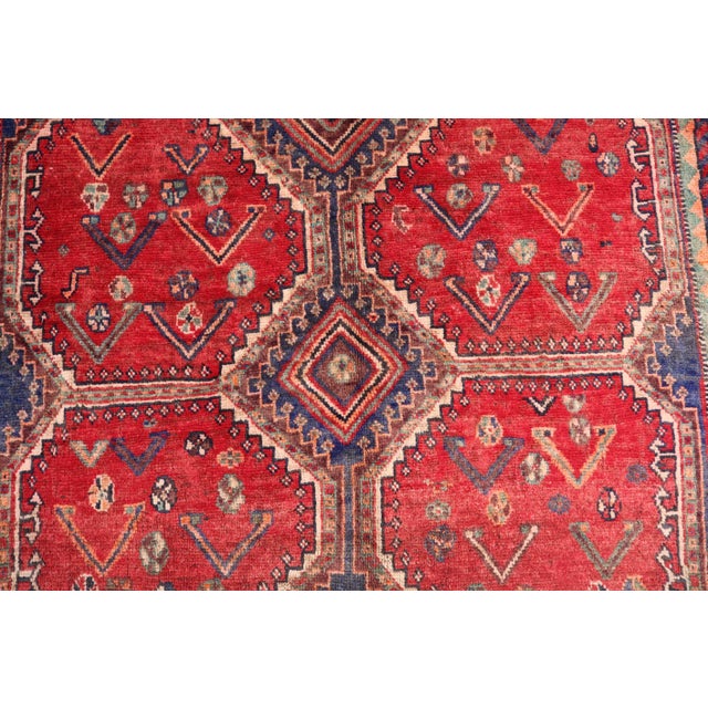 Tribal Vintage Handmade Persian Rug 4'4 X 6'5 For Sale - Image 3 of 8