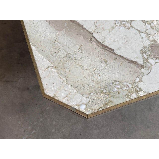 Willy Rizzo for Jean Charles Italian Marble & Brass Dining Table, 1960 For Sale In Chicago - Image 6 of 7