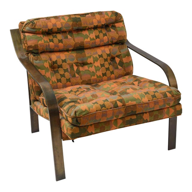 Bronze Flat Bar Lounge Chair Chairish