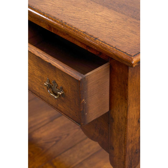 19th Century English Oak Dresser Base/Console With Scalloped Apron For Sale - Image 11 of 11