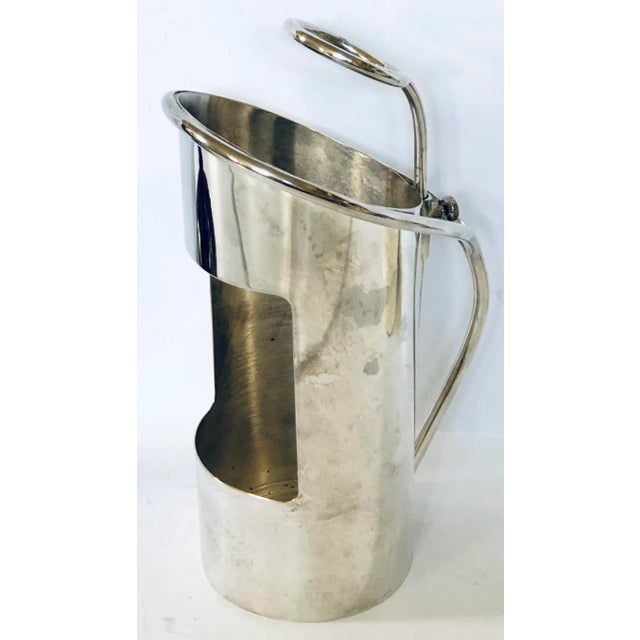 Silver-Plated Wine Caddy With Neck Support For Sale - Image 9 of 9
