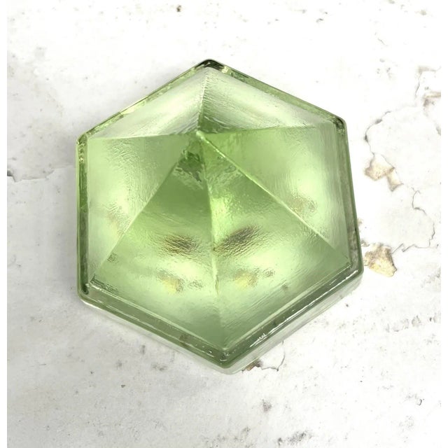 Mid-Century Modern Large Glass Pyramid Paper Weight For Sale - Image 3 of 3