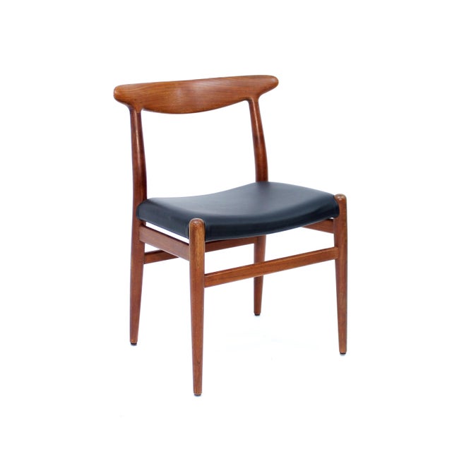 Model W2 Dining Chairs in Teak and Leather by Hans J. Wegner for C. M. Madsen, 1960s, Set of 2 For Sale - Image 9 of 16