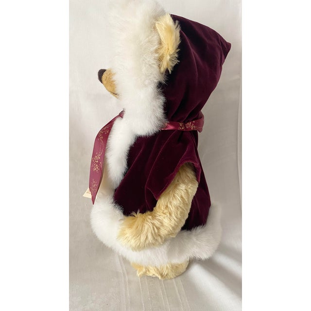 Vintage 1996 Mohair Hermann-Coburg Annual Christmas Bear - Limited Edition German Mohair Teddy Bear With Growler, Tags Included Excellent Condition For Sale In Denver - Image 6 of 14