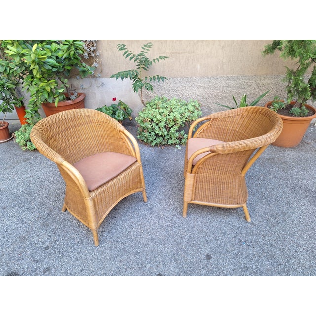 1960s Vintage Outdoor Armchair in Rattan and Bamboo, 1960s For Sale - Image 5 of 18