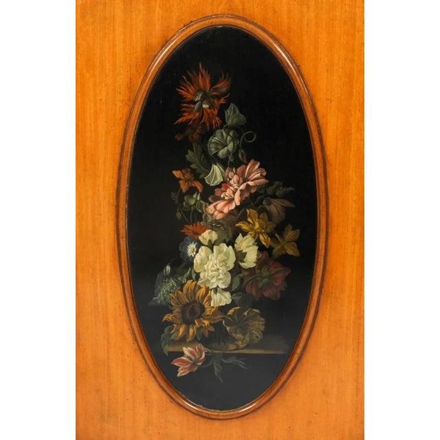 Vintage English Sheraton Revival Satin Wood Open Bookcase For Sale - Image 13 of 18