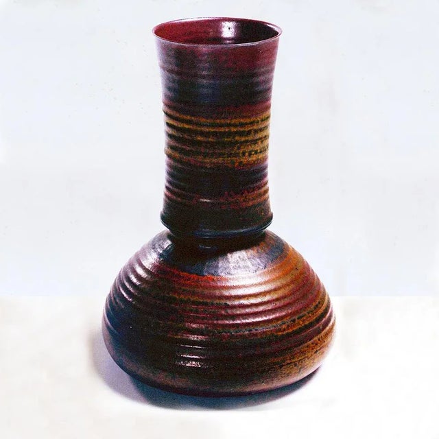 Brown Stoneware Vase by Nanni Valentini for Arcore, 1960s For Sale - Image 8 of 13