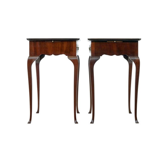 Pair of early 20th century silver side tables circa 1900 Good quality pair of Georgian influenced silver tables, which...