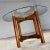 Late 20th Century Modern Walnut X-Base Dining Room Table With Round Tempered Glass Top For Sale - Image 6 of 12