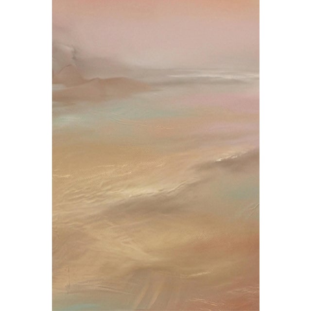 Paper Abstract Coastal Sunset Wall Art, Beach Seascape Print, Pastel Ocean Landscape Art, 24″ × 36″ For Sale - Image 7 of 9