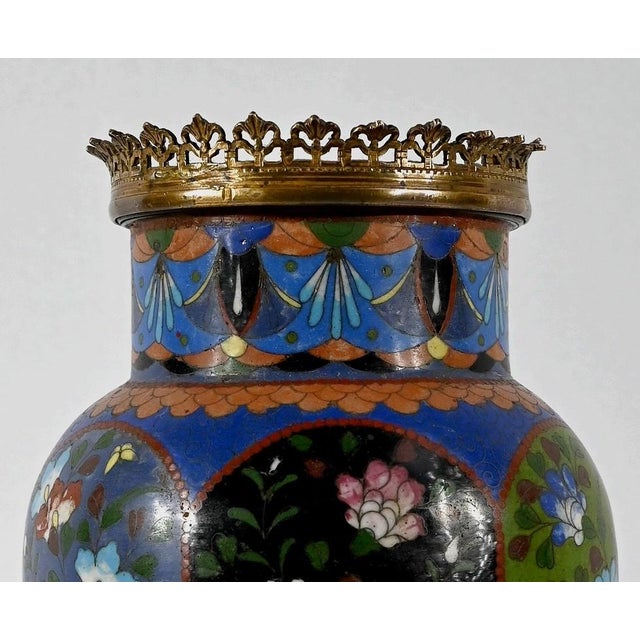 Antique Gold and Emaux Bronze Vase For Sale - Image 6 of 18