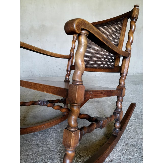 Rocking Chair in Oak by Axel Einar Hjorth for Nordiska Kompagniet, 1928 For Sale - Image 12 of 16