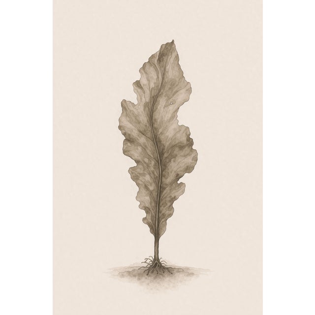 Coastal Seaweed Study Iii, Minimalist Botanical Art Print, 24" × 36" Reproduction For Sale
