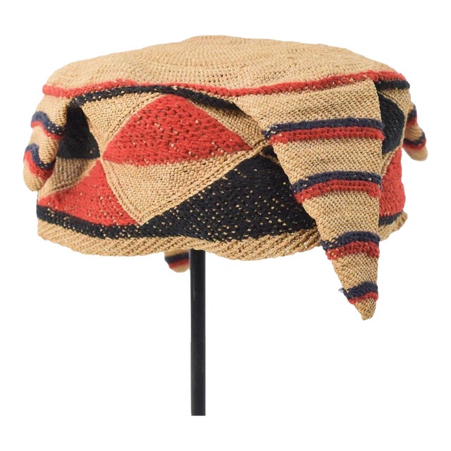 Early 20th Century Pende Woven Chief's Hat For Sale