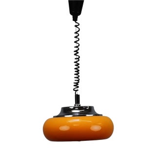 Space Age Pendant Lamp in Orange from Guzzini, Italy, 1970s For Sale