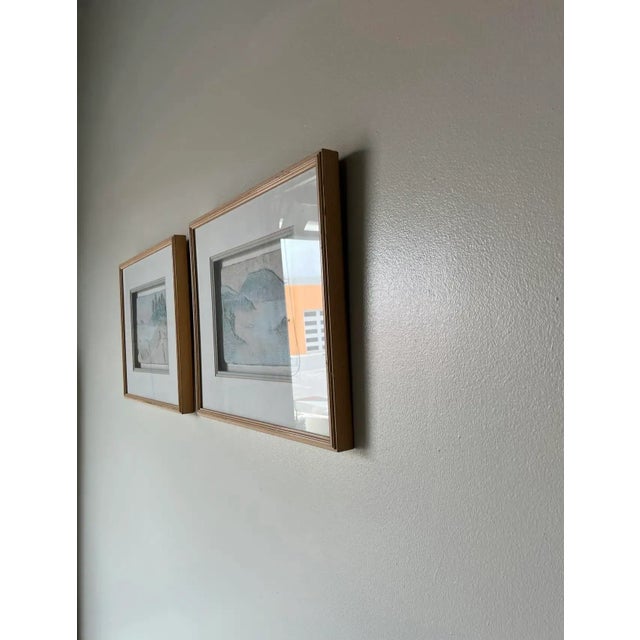 1980's F. McLain " Island Sound " Sculptural Ceramic Landscape Wall Art - Harrison Strong Gallery - a Pair For Sale - Image 4 of 12