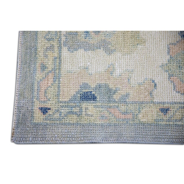 Turkish Oriental 21st Century Hand Knotted Soft Oslo Gray Turkish Oushak Rug 6'5" X 8'10" For Sale - Image 3 of 6
