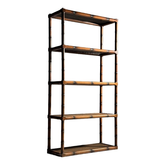 Faux Bamboo Bookcase, 1980s For Sale