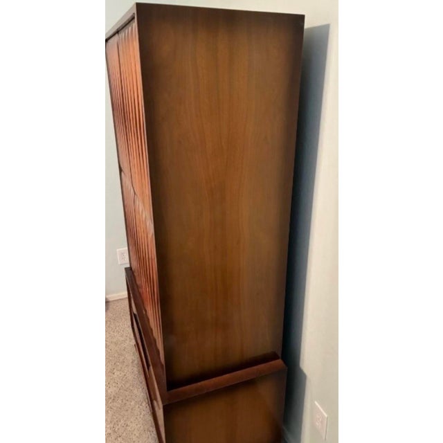1980s American of Martinsville Style Diamond Front Armoire For Sale - Image 4 of 11