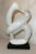 Up for sale is a wonderfully large vintage hand carved white marble stone sculpture done in a modernist style. It's...