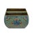 Chinese Wood Square Blue Gray Lacquer Graphic Handle Bucket For Sale - Image 4 of 5