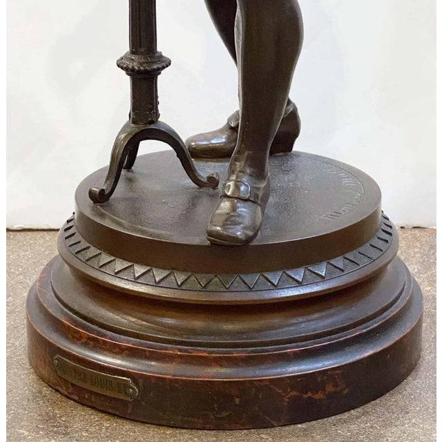 Large French Bronze Spelter Figure of an Artist, After Mathurin Moreau For Sale In Austin - Image 6 of 13